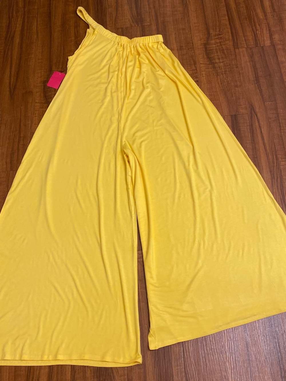 Yellow One Shoulder Wide Leg Jumpsuit